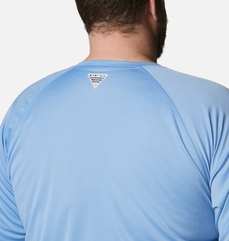 Men's Columbia PFG Terminal Tackle Long Sleeve Sweatshirts Blue | Plus Size CA-S5L81